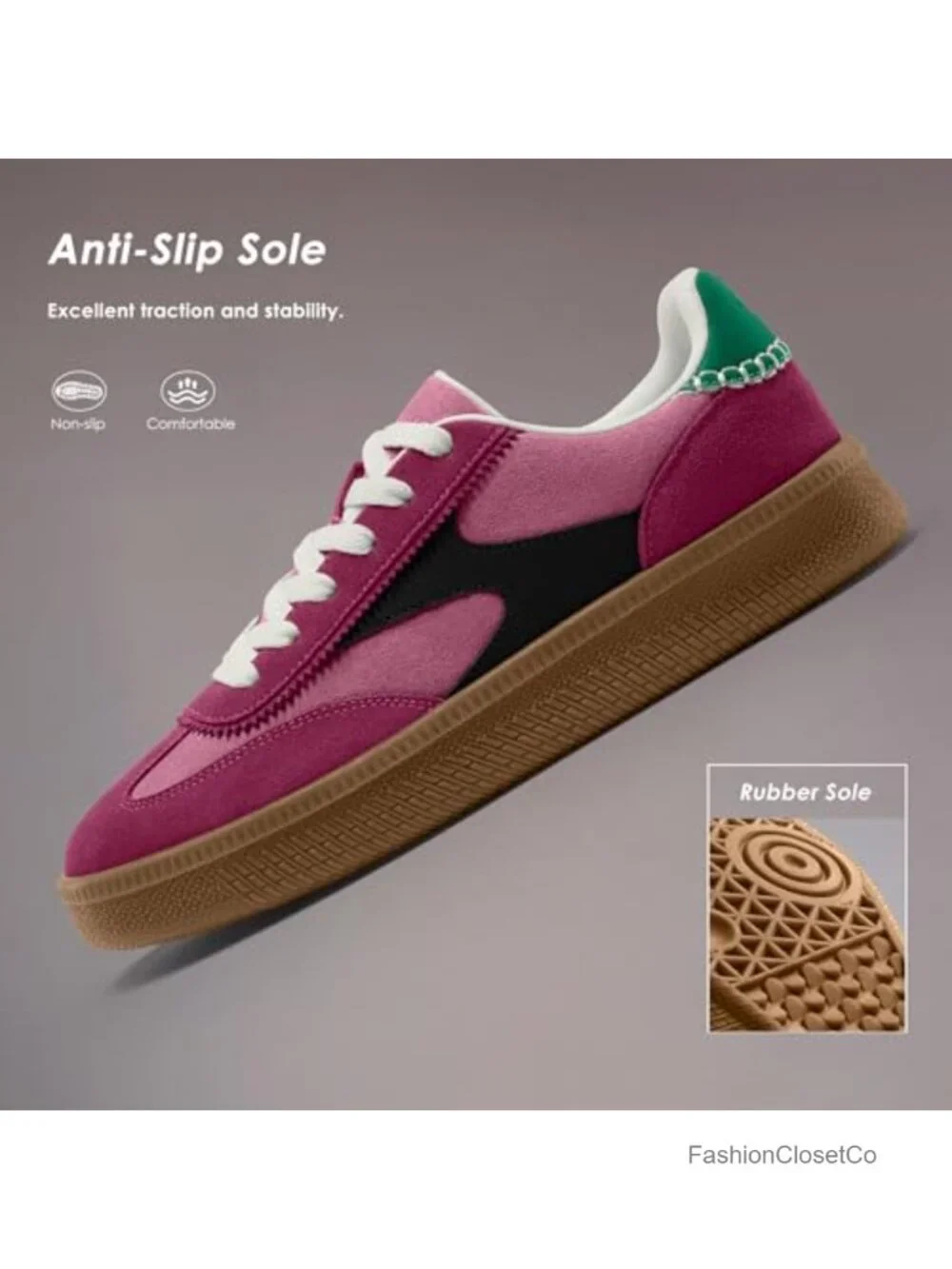 Women's Retro Suede Fashion Sneakers with Gum Sole